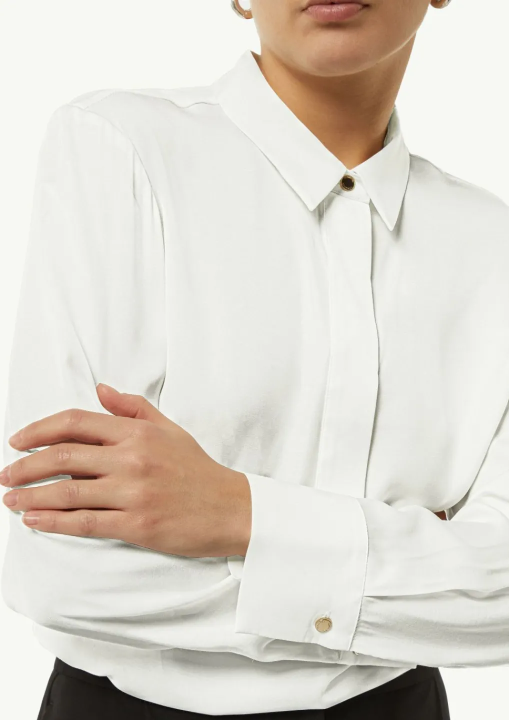 Elegante Satin-Bluse mit verdeckter Knopfleiste-Comma Online