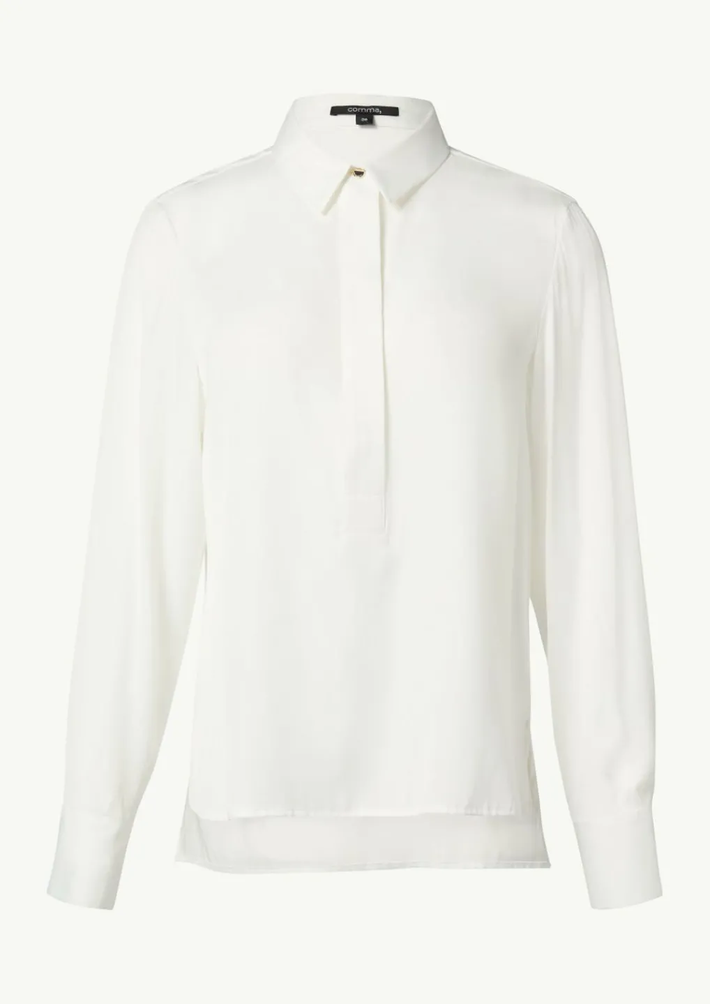 Elegante Satin-Bluse mit verdeckter Knopfleiste-Comma Online