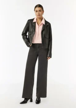 Elegante Satin-Bluse mit verdeckter Knopfleiste-Comma Outlet