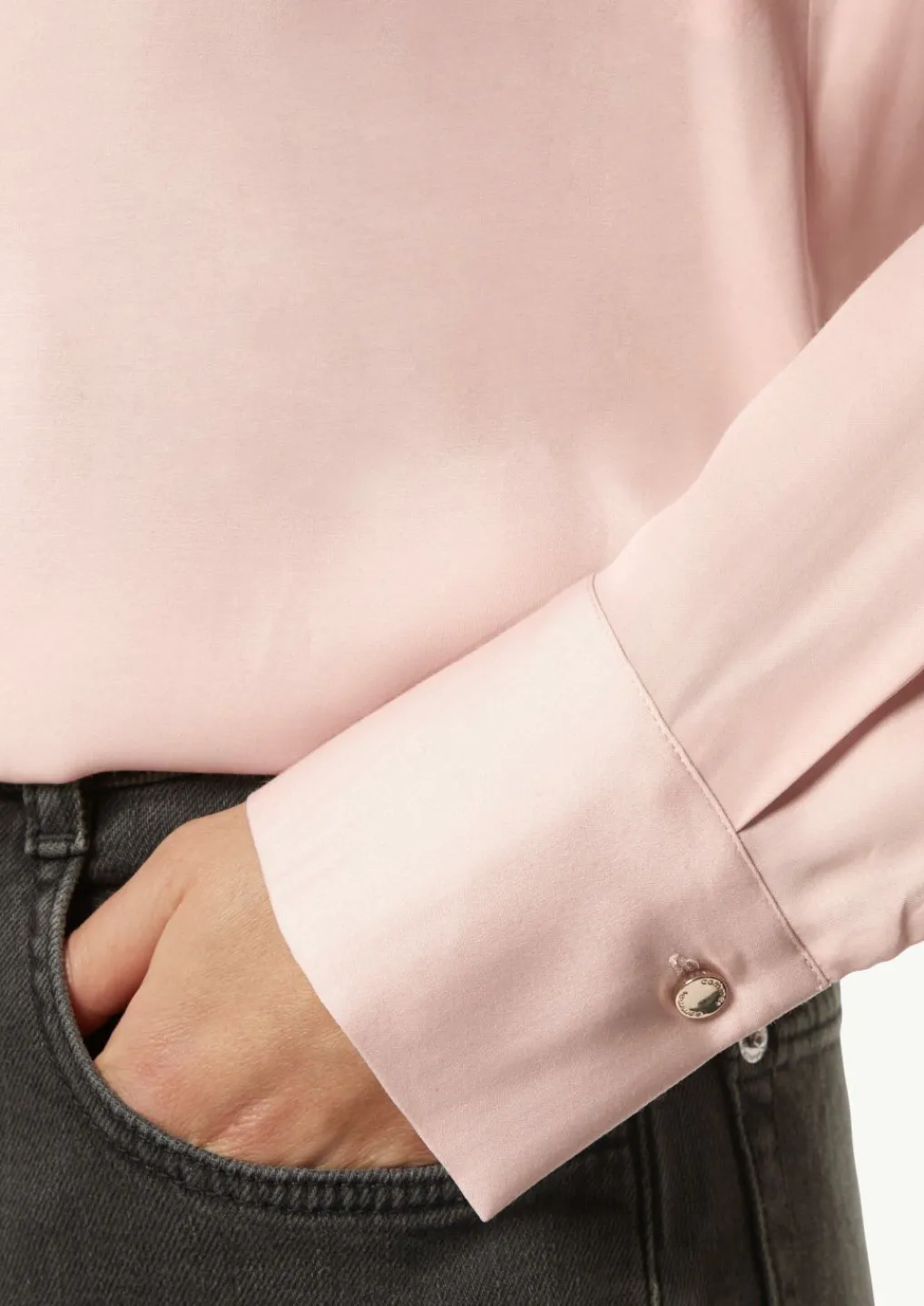 Elegante Satin-Bluse mit verdeckter Knopfleiste-Comma Outlet