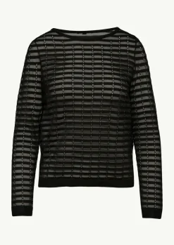 Feiner Strickpullover mit Transparenz-Effekt-Comma Clearance