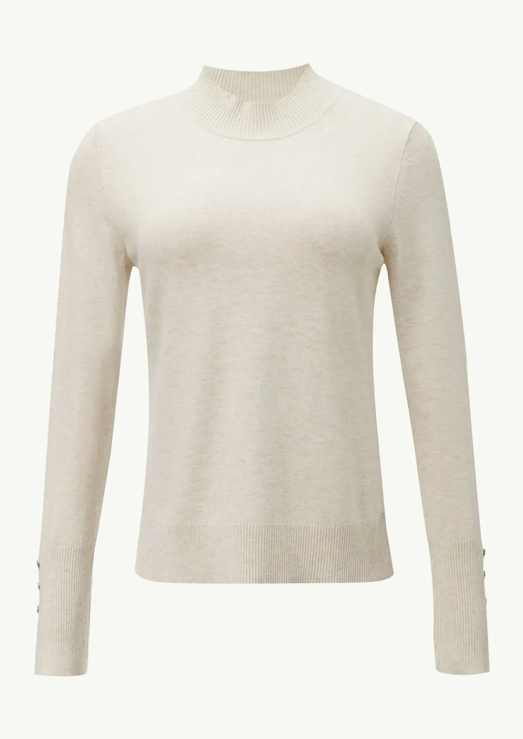 Feiner Strickpullover mit Zierknöpfen am Ärmel-Comma Discount