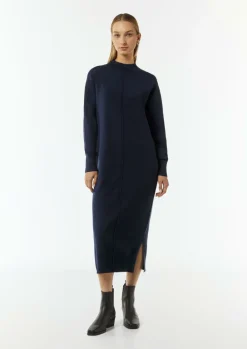 Feinstrickkleid aus Viskosemix mit Naht-Detail-Comma Sale