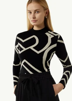 Feinstrickpullover mit Logo-Design-Comma Clearance