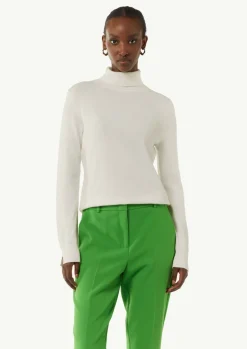 Feinstrickpullover mit Rollkragen und Schlitz am Ärmel-Comma Clearance