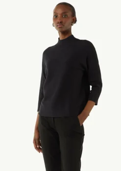 Feinstrickpullover mit Stehkragen und Rippdetail-Comma Clearance