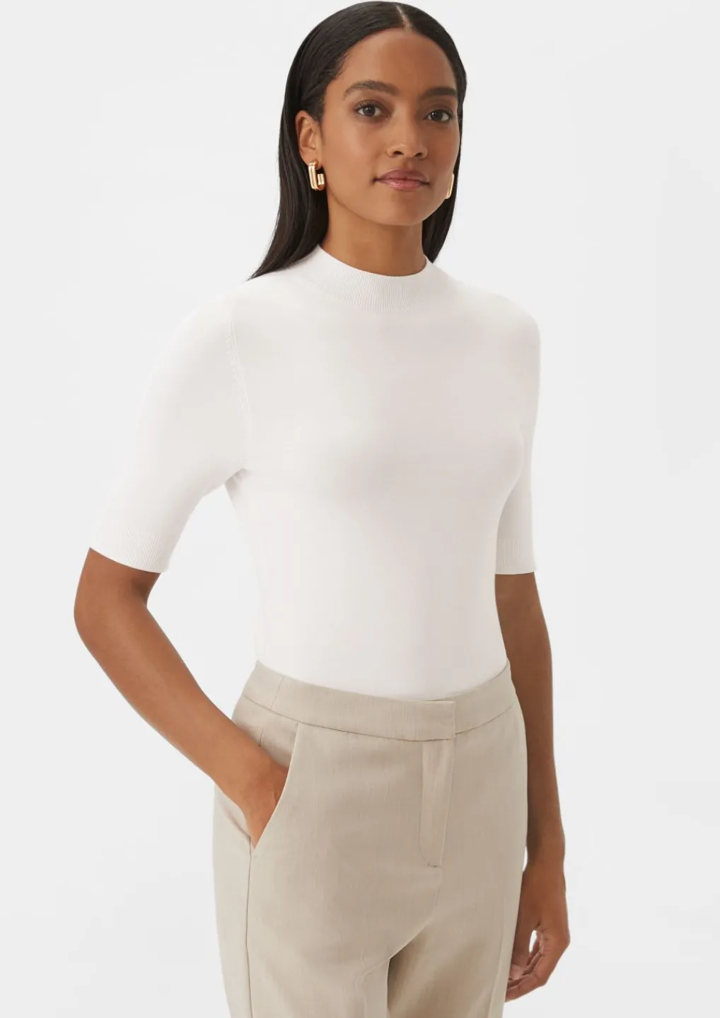 Feinstrickpullover mit Stehkragen-Comma Discount