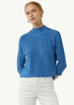 Feinstrickpullover mit Stehkragen und Rippdetail-Comma Clearance