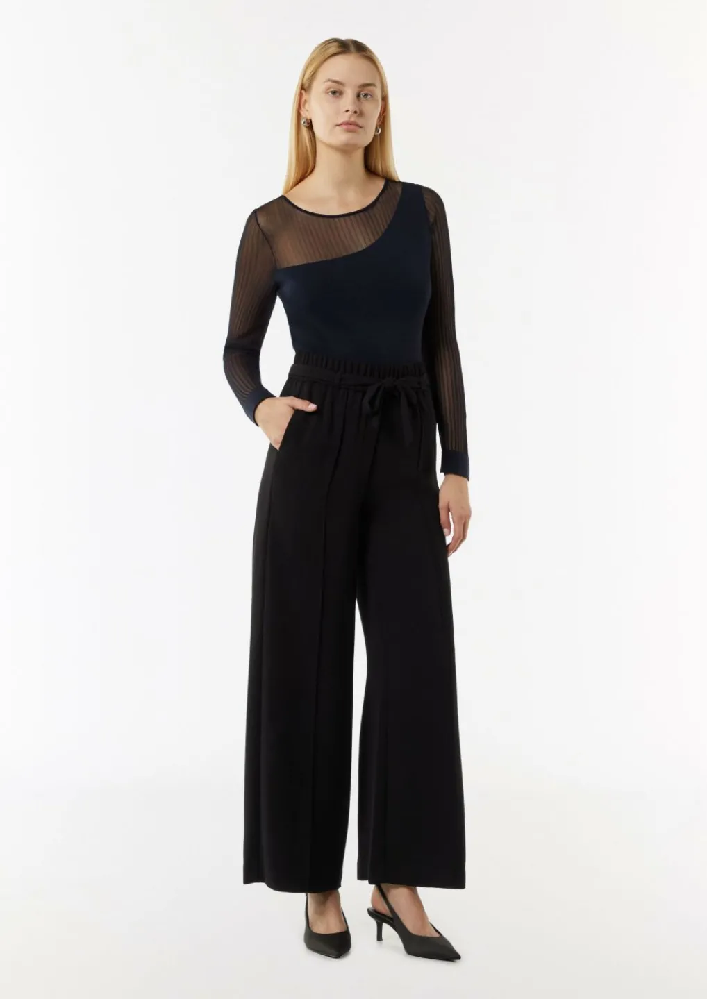 Feinstrickpullover mit Transparenz-Effekt-Comma Sale