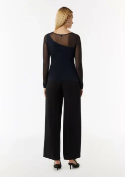 Feinstrickpullover mit Transparenz-Effekt-Comma Sale