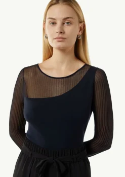 Feinstrickpullover mit Transparenz-Effekt-Comma Sale