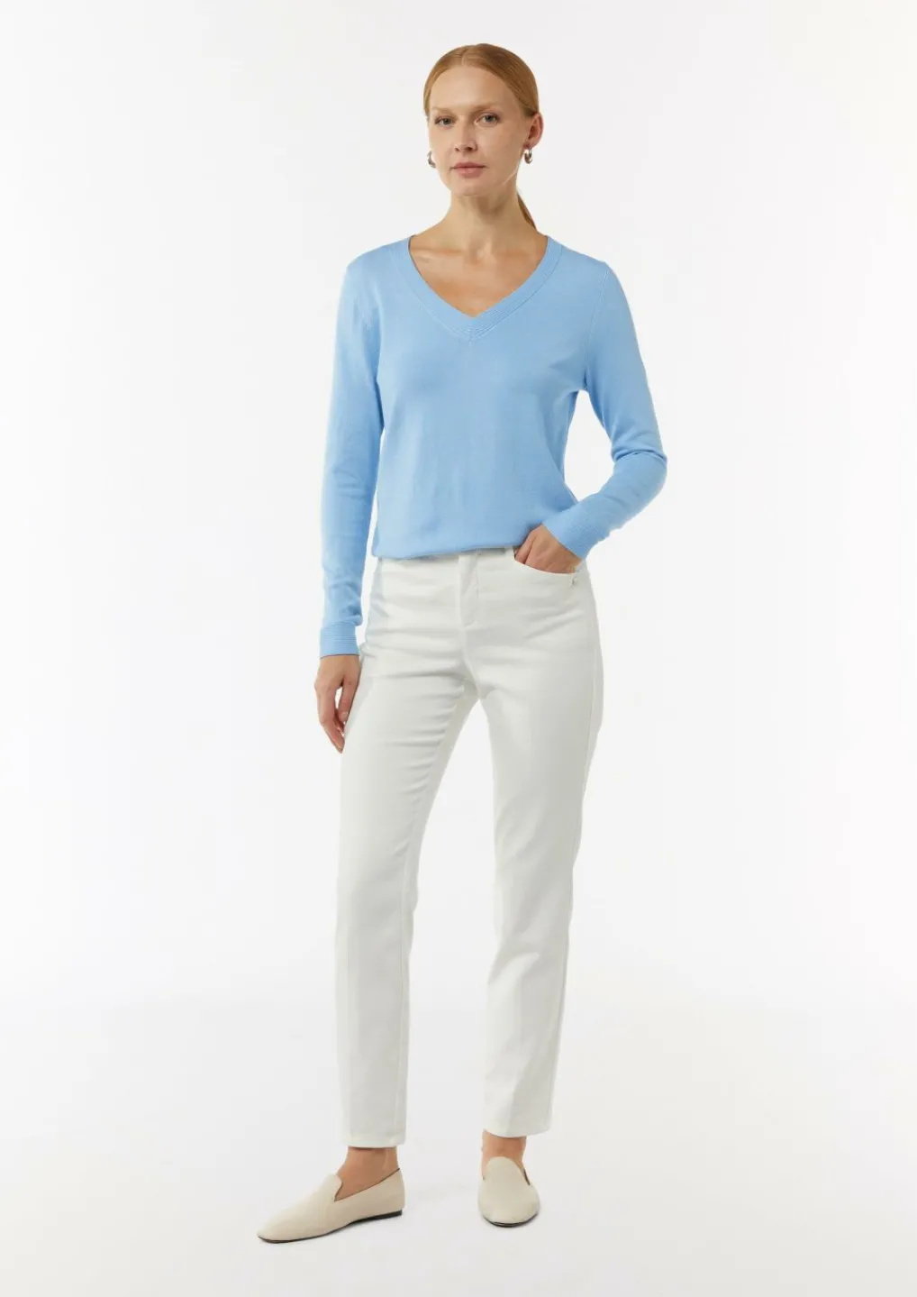 Feinstrickpullover mit V-Ausschnitt-Comma Fashion