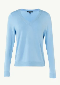 Feinstrickpullover mit V-Ausschnitt-Comma Fashion