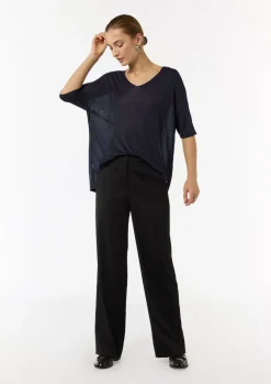 Feinstrick-Shirt aus Viskose-Comma Outlet
