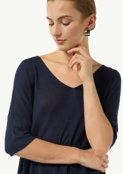Feinstrick-Shirt aus Viskose-Comma Outlet