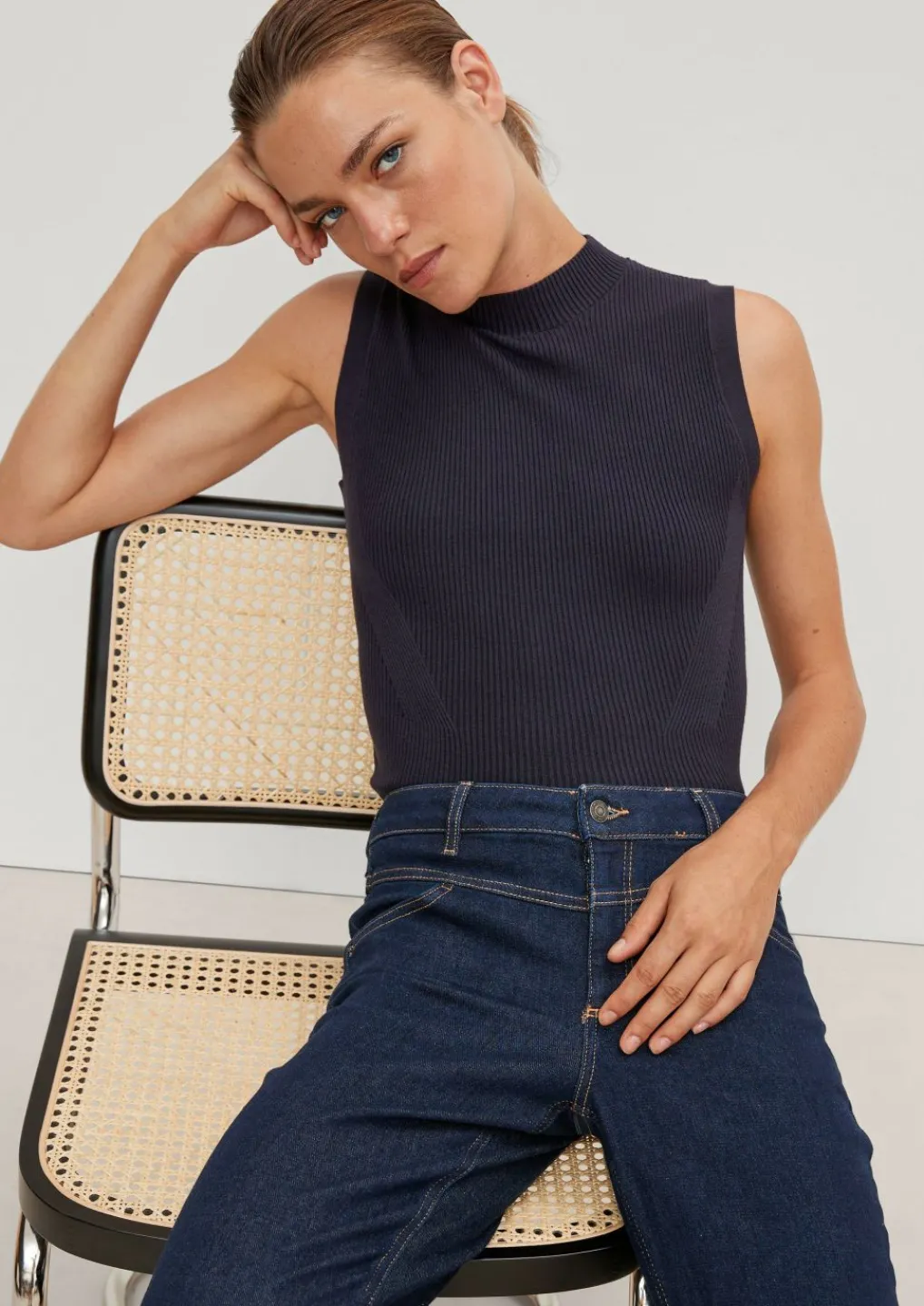 Feinstricktop aus Viskosemix-Comma Hot