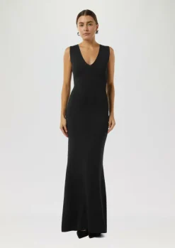 Figurbetontes Maxikleid aus Feinstrick-Comma Discount
