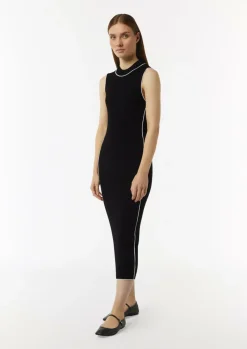 Figurbetontes Rippstrickkleid mit Kontrastdetails-Comma Outlet