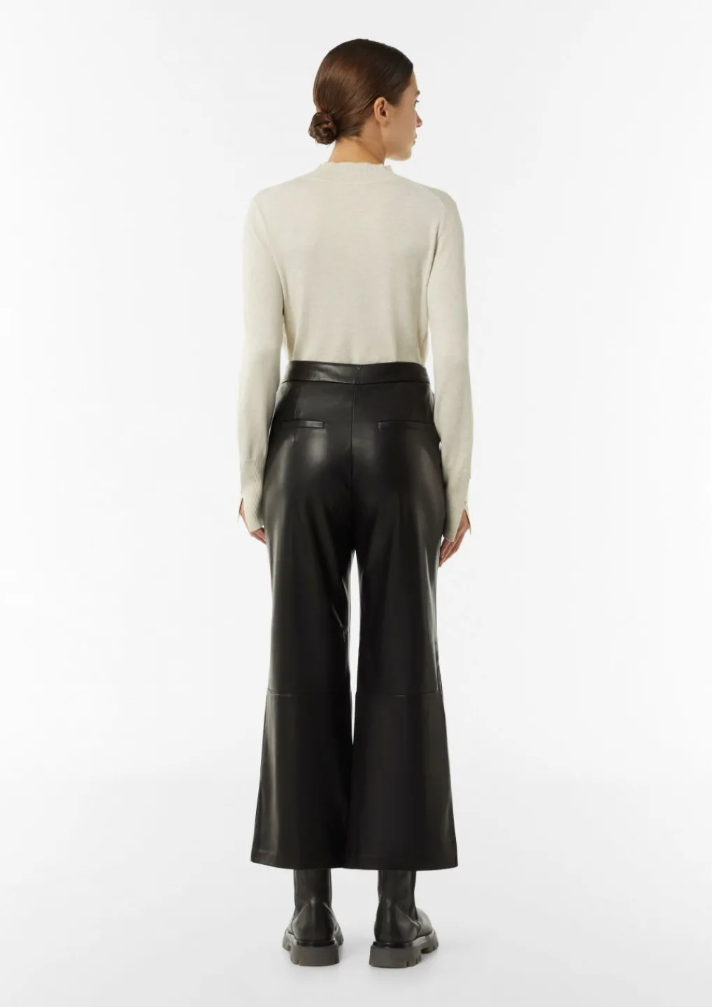 Flared-Leg-Hose in Leder-Optik-Comma Fashion