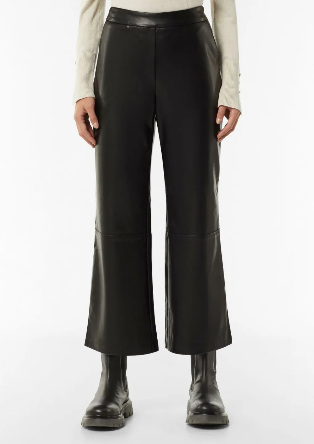 Flared-Leg-Hose in Leder-Optik-Comma Fashion