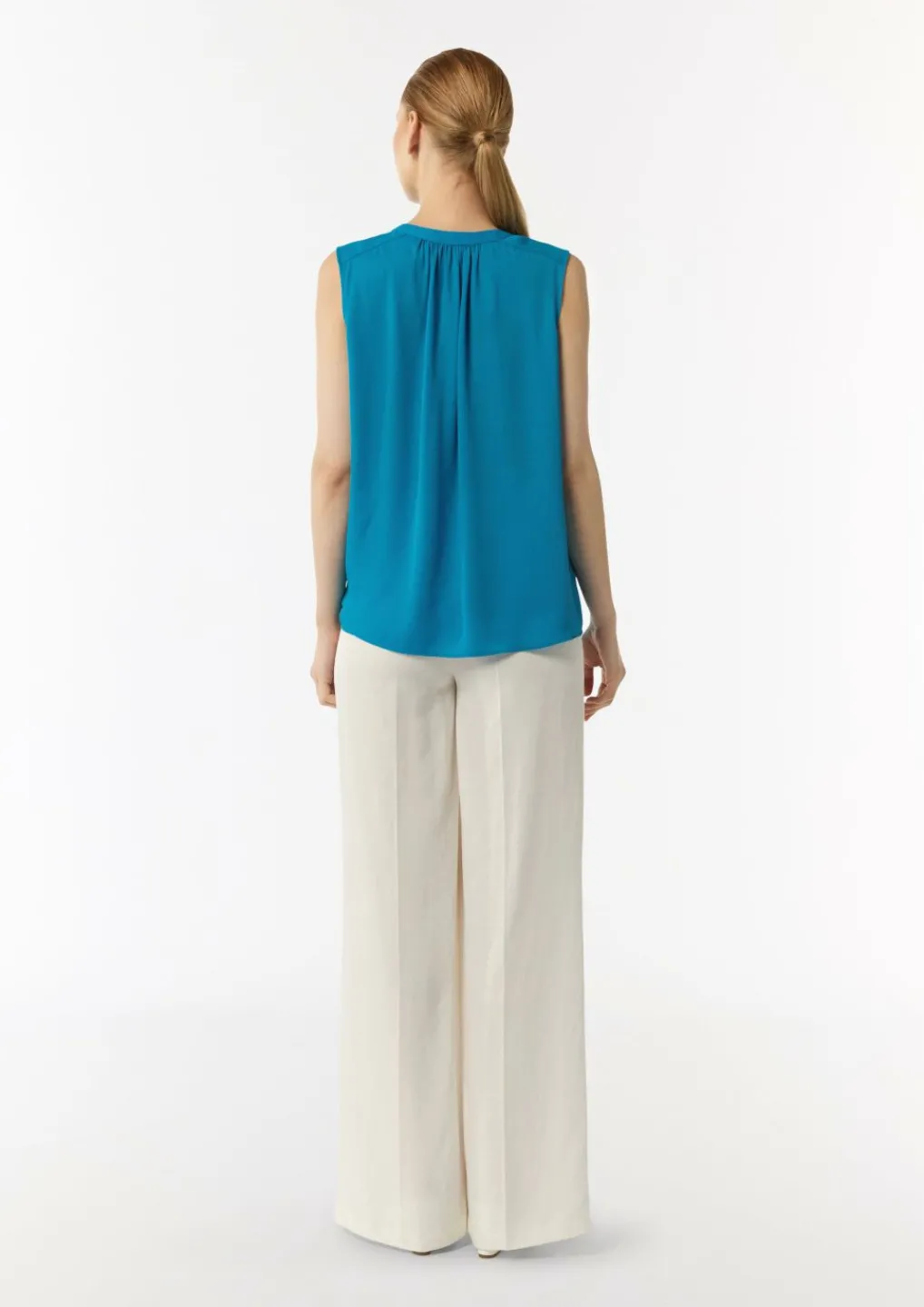 Fließende Chiffonbluse mit Knopfleiste-Comma Discount