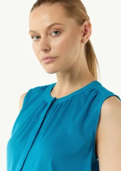 Fließende Chiffonbluse mit Knopfleiste-Comma Discount