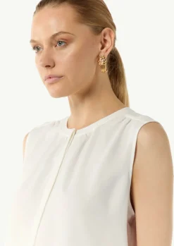 Fließende Chiffonbluse mit Knopfleiste-Comma Discount