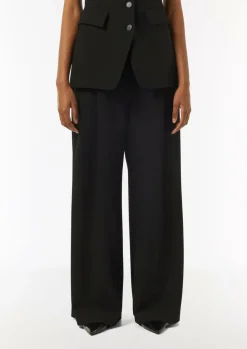 Fließende Hose mit Wide Leg und Bundfalte-Comma Clearance