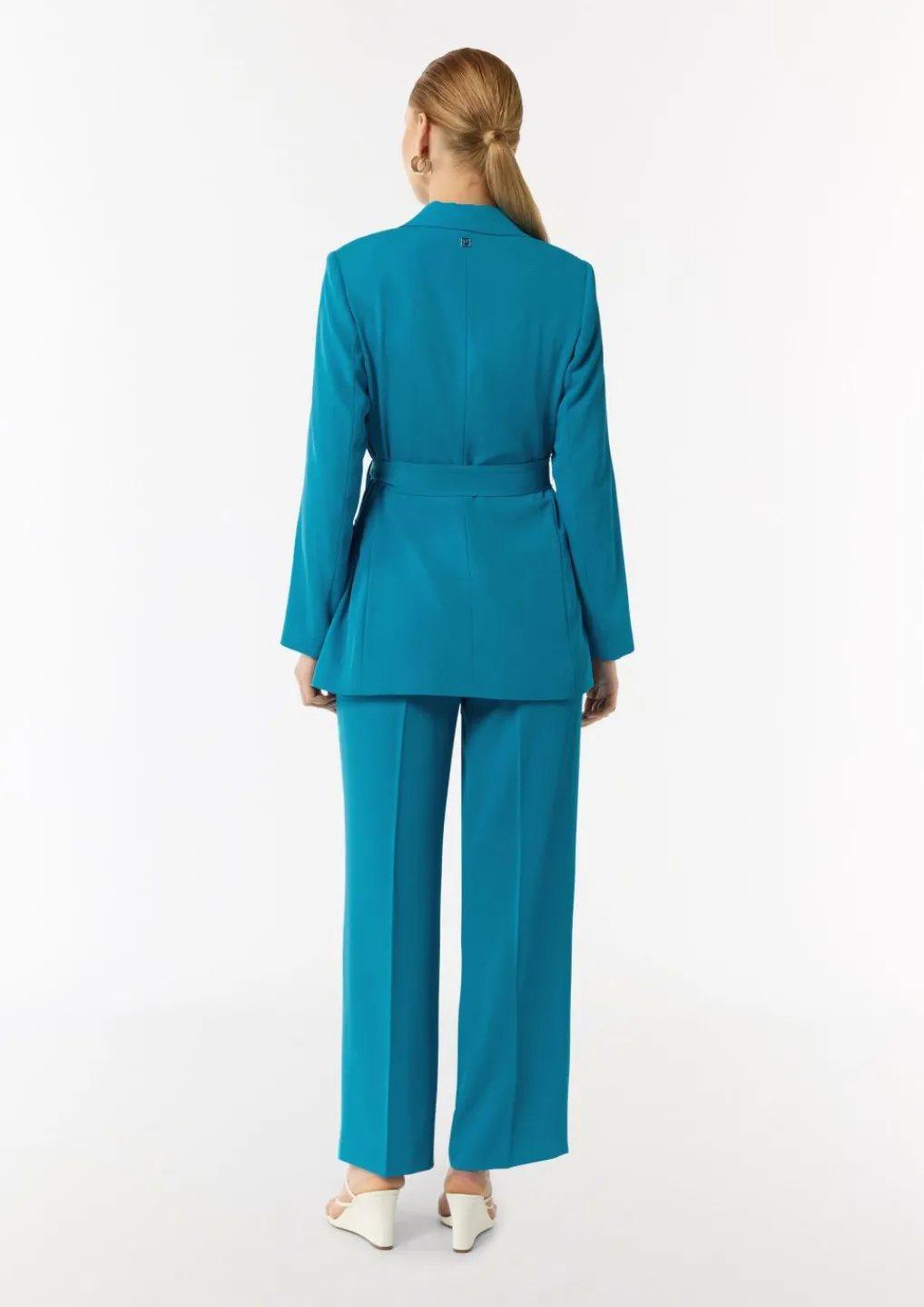 Fließender Longblazer mit Bindegürtel-Comma Fashion