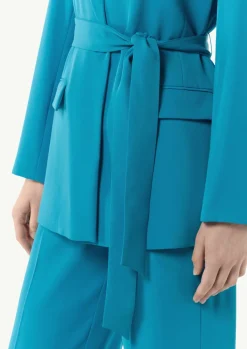 Fließender Longblazer mit Bindegürtel-Comma Fashion