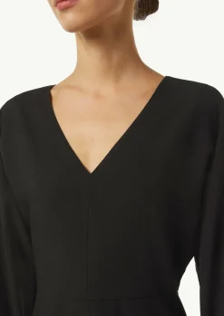 Fließendes Crepe-Kleid mit V-Ausschnitt-Comma Sale