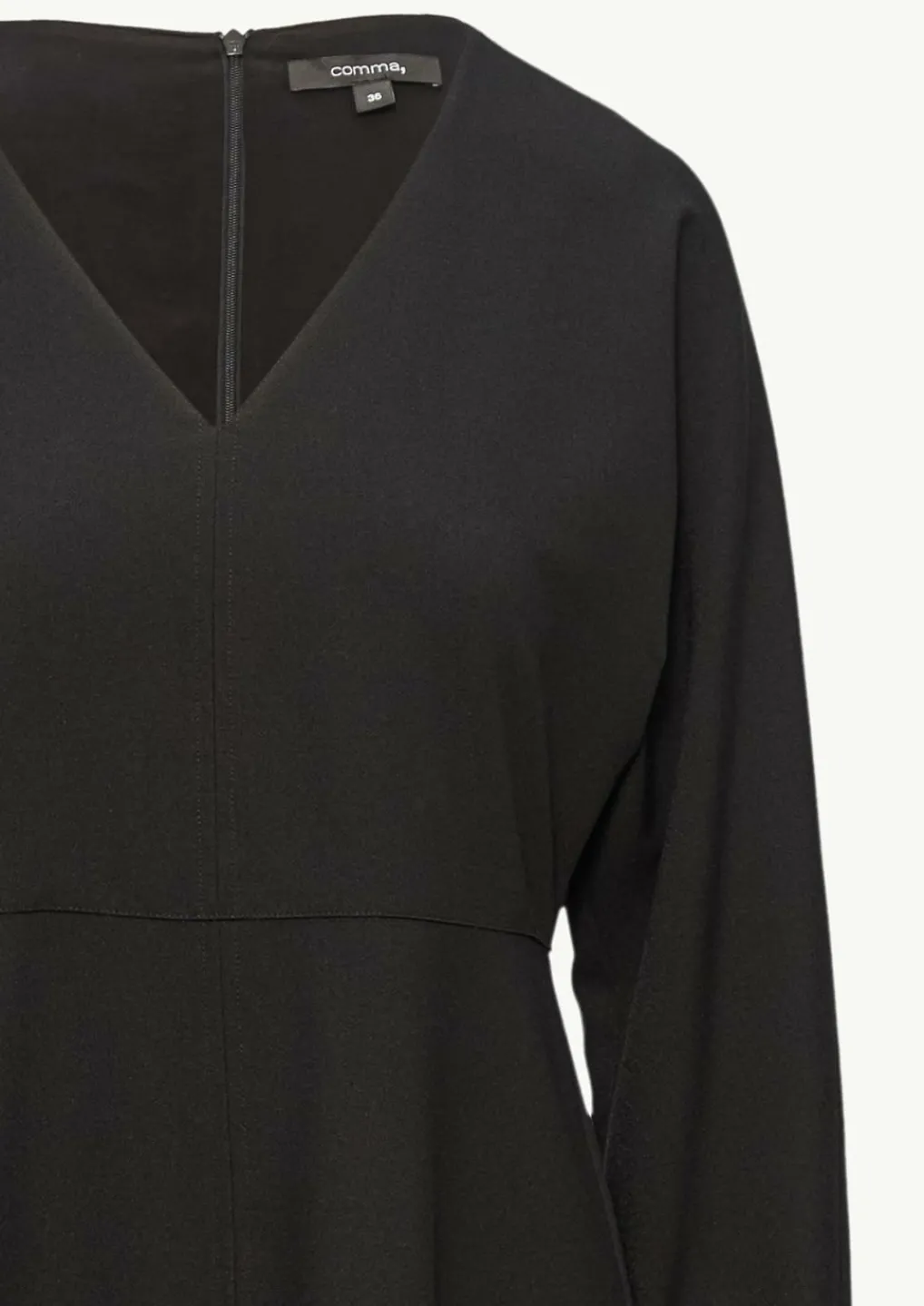 Fließendes Crepe-Kleid mit V-Ausschnitt-Comma Sale