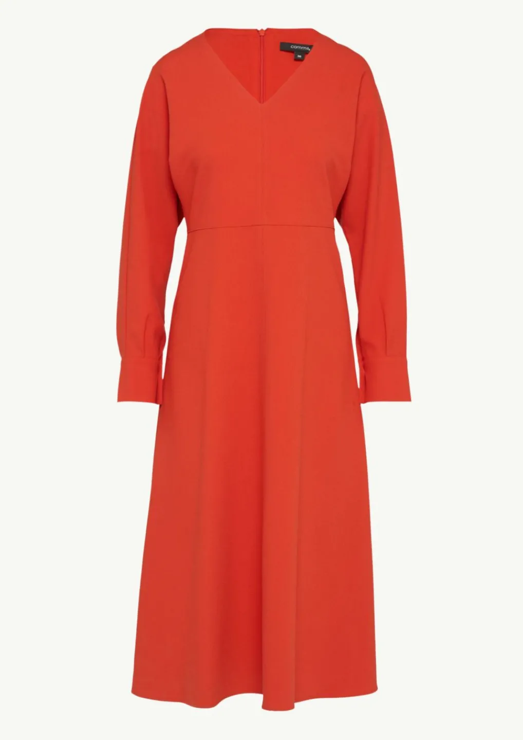 Fließendes Crepe-Kleid mit V-Ausschnitt-Comma Hot