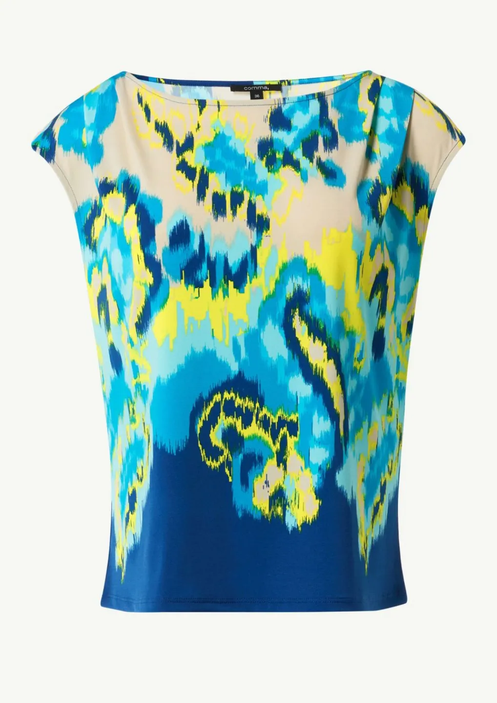 Fließendes Jersey-Shirt mit All-over-Print-Comma Online