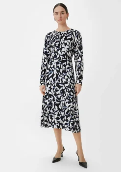 Fließendes Maxikleid mit All-over-Print-Comma Online