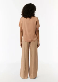 Fließendes Shirt aus Satin im Relaxed Fit-Comma New