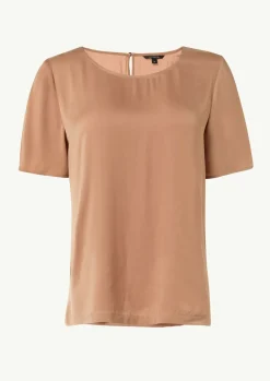 Fließendes Shirt aus Satin im Relaxed Fit-Comma New