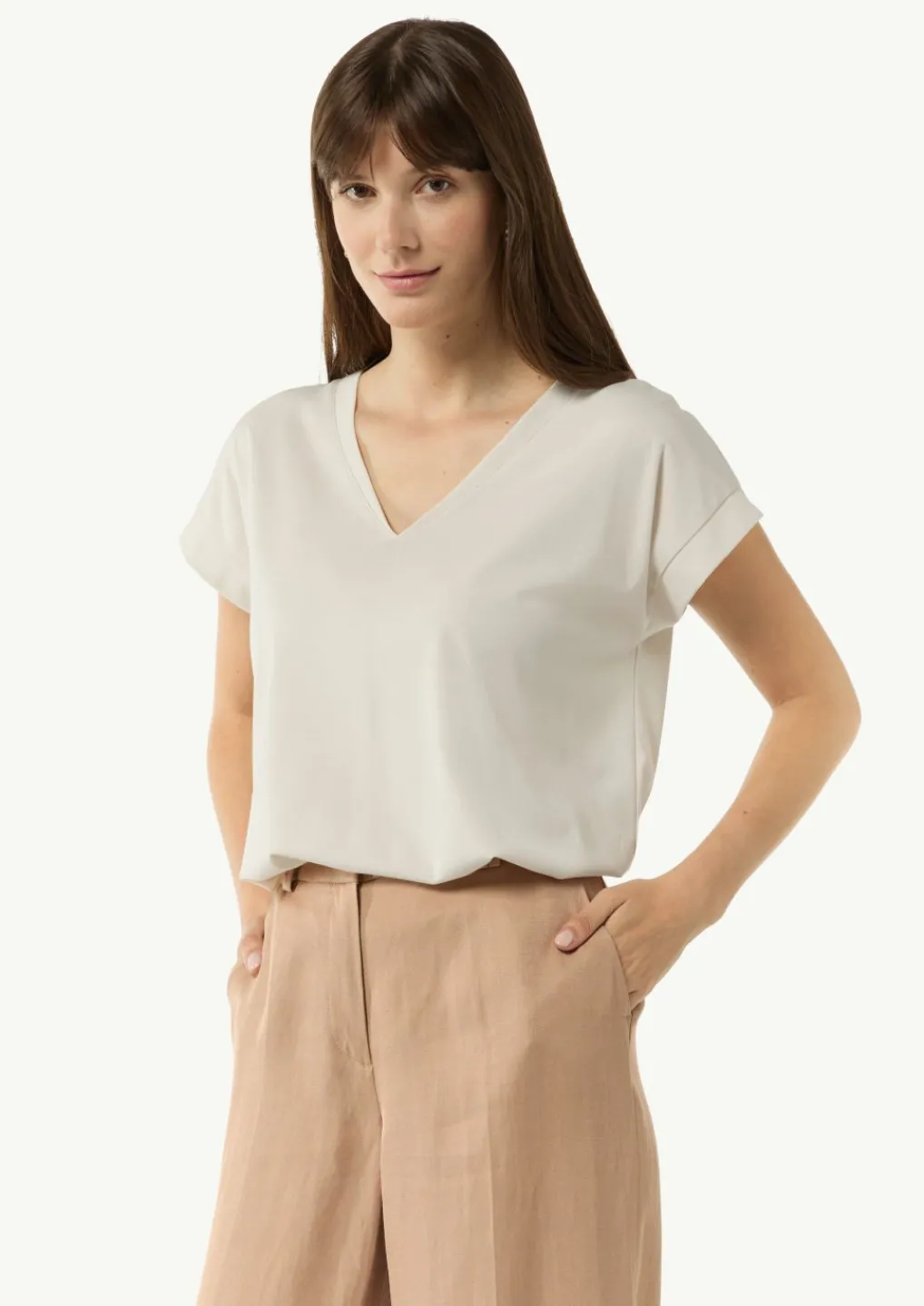 Fließendes T-Shirt aus Jersey im Loose Fit-Comma Outlet