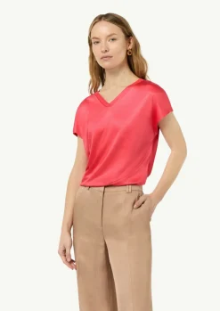 Fließendes Viskose-T-Shirt in Seidenoptik-Comma Sale