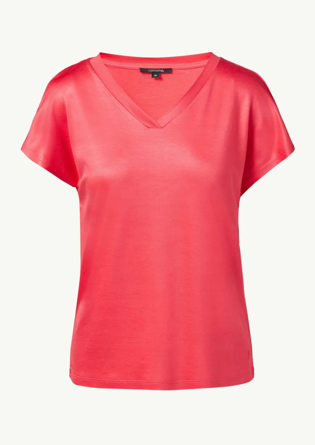 Fließendes Viskose-T-Shirt in Seidenoptik-Comma Sale