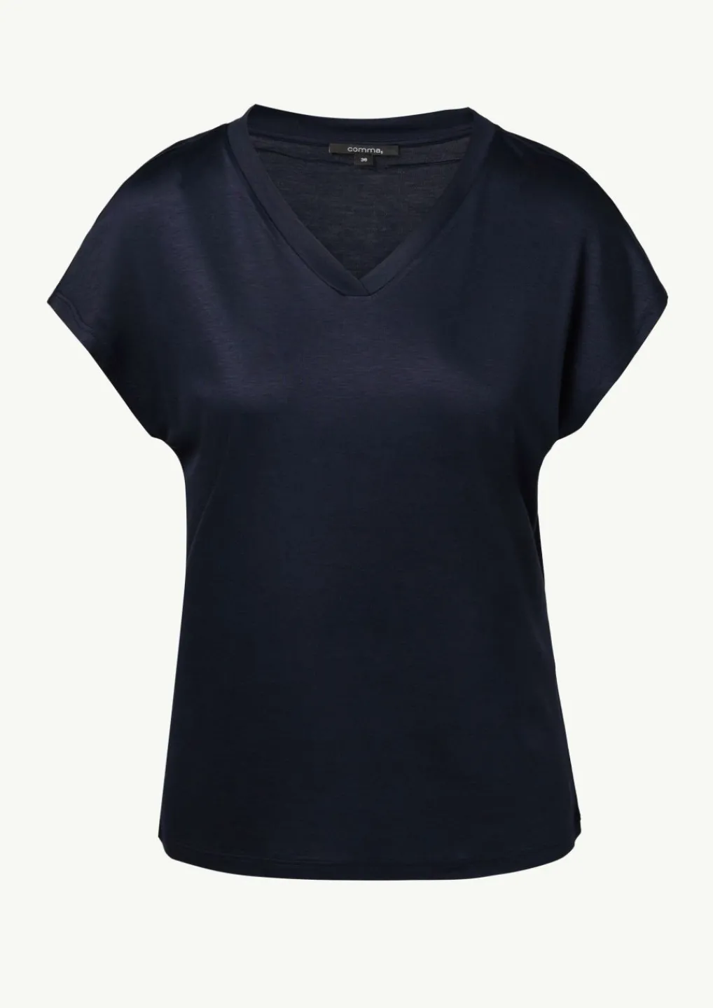 Fließendes Viskose-T-Shirt in Seidenoptik-Comma Fashion