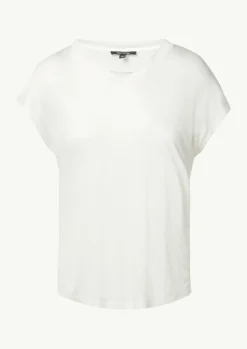 Fließendes Viskose-T-Shirt in Seidenoptik-Comma New