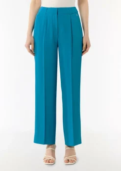 Fließende Wide-Leg-Hose mit Bügelfalten-Comma New