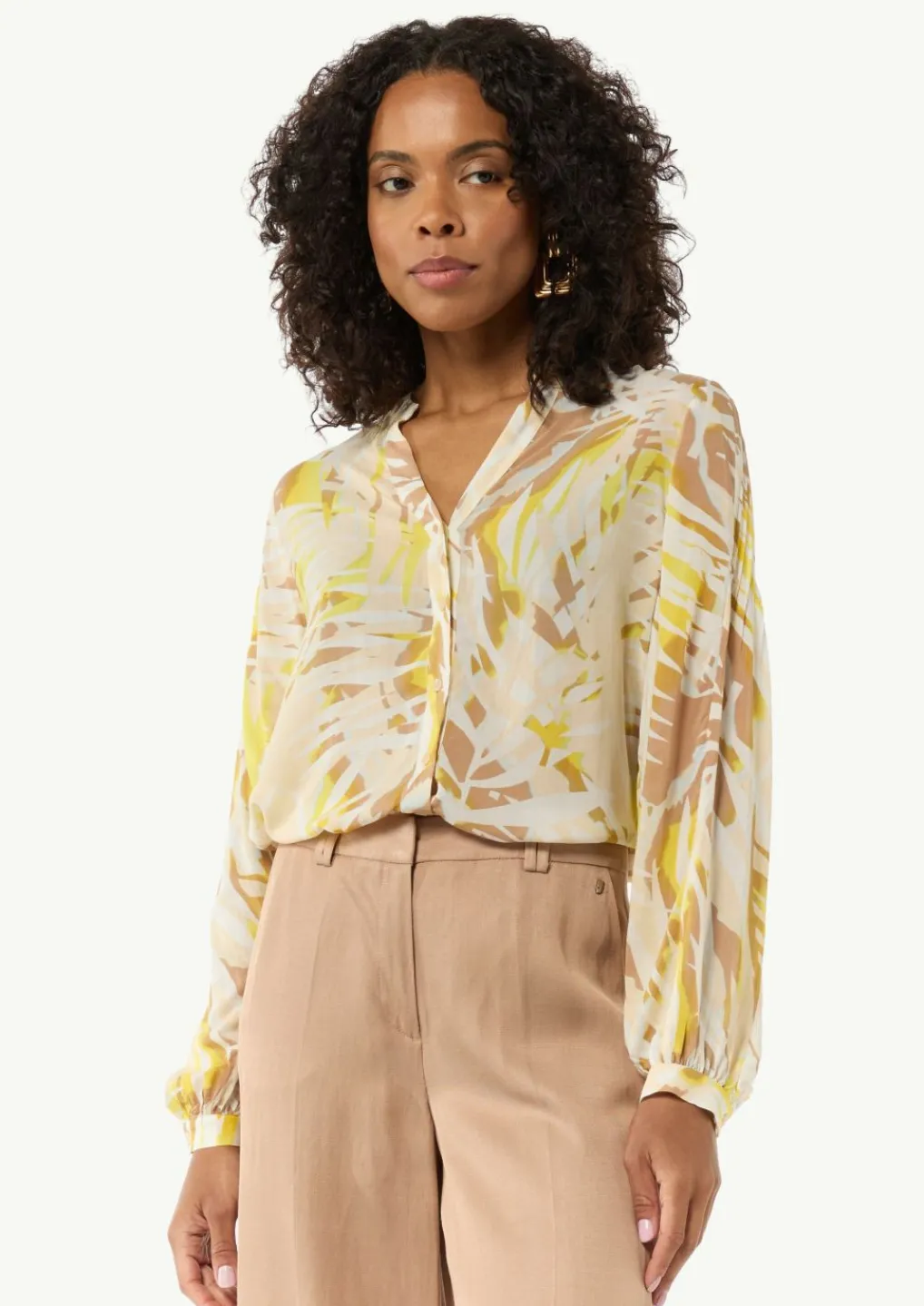 Gemusterte Bluse im Relaxed Fit-Comma Outlet
