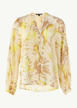 Gemusterte Bluse im Relaxed Fit-Comma Outlet