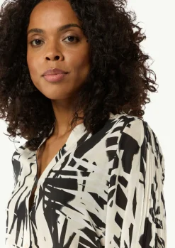 Gemusterte Bluse im Relaxed Fit-Comma Hot