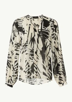 Gemusterte Bluse im Relaxed Fit-Comma Hot