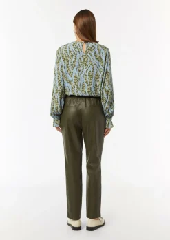 Gemusterte Bluse mit Volant-Details-Comma Outlet