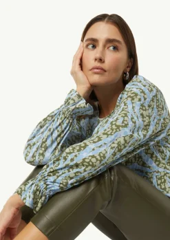 Gemusterte Bluse mit Volant-Details-Comma Outlet