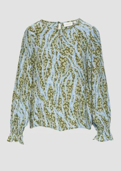Gemusterte Bluse mit Volant-Details-Comma Outlet